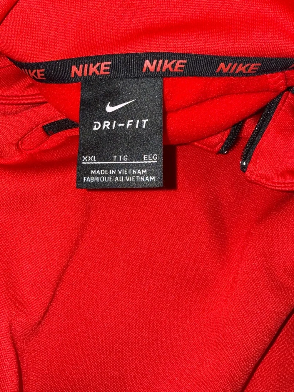 Nike Red Half-Zip Performance Pullover with Black Swoosh
